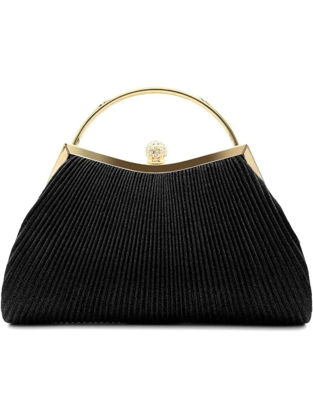 👜 Women's Black Small Prom Evening Bag Wedding Sparkly Clutch Purse with Chain